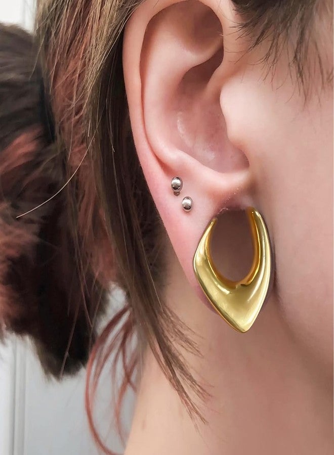 Earblity 1 Pair Cute saddle gauges 00g/ 10mm Ear Tunnels Plugs 316 Stainless Steel Gold Ear Gauges Weight Saddle Plugs Hypoallergenic expander Piercing Body Jewelry - Image 5